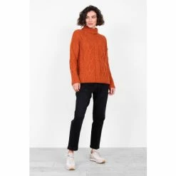 Brakeburn Orange Fika Roll Neck Jumper -Brakeburn shop unnamed file 1000