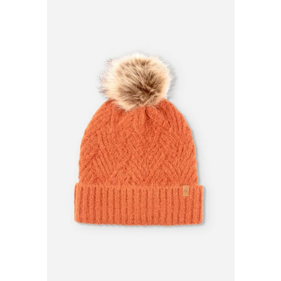 Brakeburn Orange Herringbone Texture Beanie 1 Brakeburn Orange Herringbone Texture Beanie