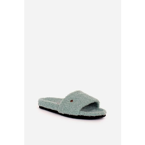 Brakeburn Green Slider Borg Slippers 2 Brakeburn Green Slider Borg Slippers - Image 2