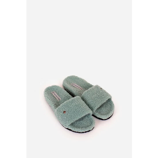 Brakeburn Green Slider Borg Slippers 4 Brakeburn Green Slider Borg Slippers - Image 4