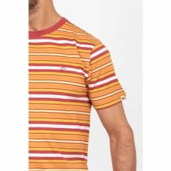 Brakeburn Orange Rust Striped Tee -Brakeburn shop unnamed file 111