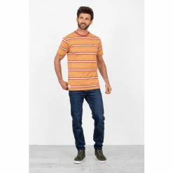 Brakeburn Orange Rust Striped Tee -Brakeburn shop unnamed file 112