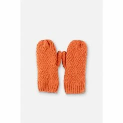 Brakeburn Orange Herringbone Texture Mittens