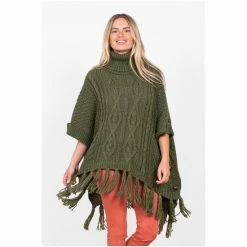 Brakeburn Green Tassle Poncho -Brakeburn shop unnamed file 1326