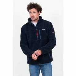 Brakeburn Blue Pull Over 1/4 Zip Fleece