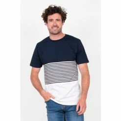 Brakeburn Blue Block Striped Tee
