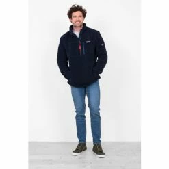 Brakeburn Blue Pull Over 1/4 Zip Fleece -Brakeburn shop unnamed file 1341