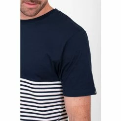 Brakeburn Blue Block Striped Tee -Brakeburn shop unnamed file 136