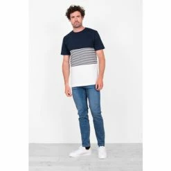 Brakeburn Blue Block Striped Tee -Brakeburn shop unnamed file 137