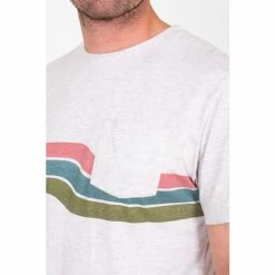 Brakeburn Cream Chest Stripe Tee -Brakeburn shop unnamed file 166