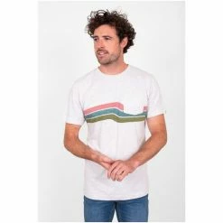 Brakeburn Cream Chest Stripe Tee -Brakeburn shop unnamed file 168