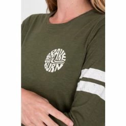 Brakeburn Green Bobbi 3/4 Sleeve T-Shirt -Brakeburn shop unnamed file 215