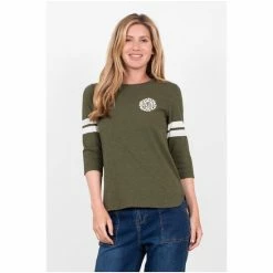 Brakeburn Green Bobbi 3/4 Sleeve T-Shirt -Brakeburn shop unnamed file 217