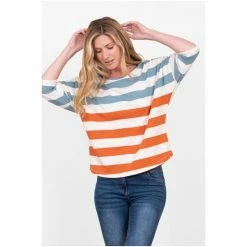 Brakeburn White Stripe 3/4 Sleeve T-Shirt -Brakeburn shop unnamed file 29