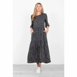 Brakeburn Grey Spotty Jersey Dress
