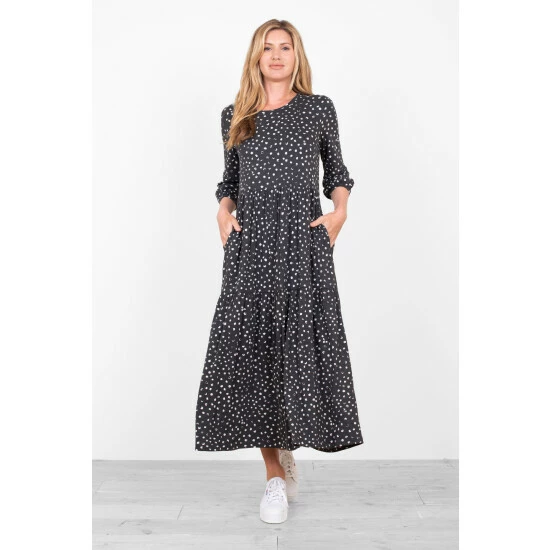Brakeburn Grey Spotty Jersey Dress 1 Brakeburn Grey Spotty Jersey Dress