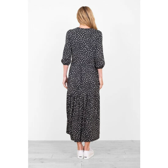 Brakeburn Grey Spotty Jersey Dress 2 Brakeburn Grey Spotty Jersey Dress - Image 2