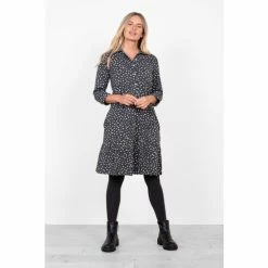 Brakeburn Grey Spotty Shirt Dress