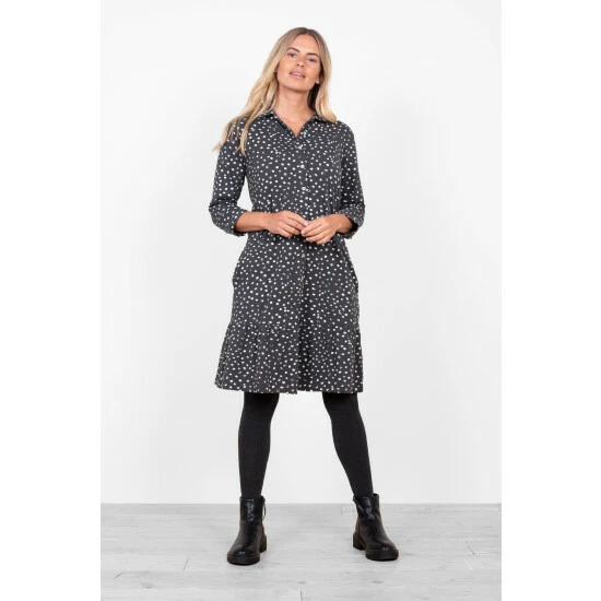 Brakeburn Grey Spotty Shirt Dress 1 Brakeburn Grey Spotty Shirt Dress