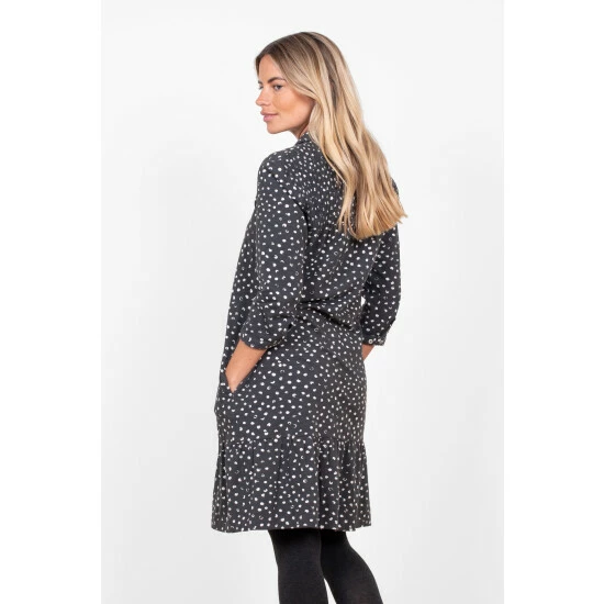 Brakeburn Grey Spotty Shirt Dress 2 Brakeburn Grey Spotty Shirt Dress - Image 2