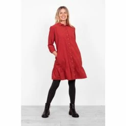 Brakeburn Orange Tilly Shirt Dress
