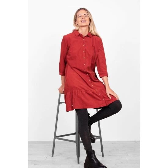 Brakeburn Orange Tilly Shirt Dress 5 Brakeburn Orange Tilly Shirt Dress - Image 5