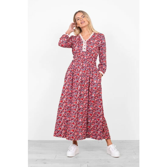Brakeburn Red Floral Midaxi Dress 1 Brakeburn Red Floral Midaxi Dress