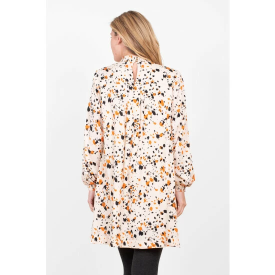 Brakeburn Cream Abstract Pleat Dress 2 Brakeburn Cream Abstract Pleat Dress - Image 2