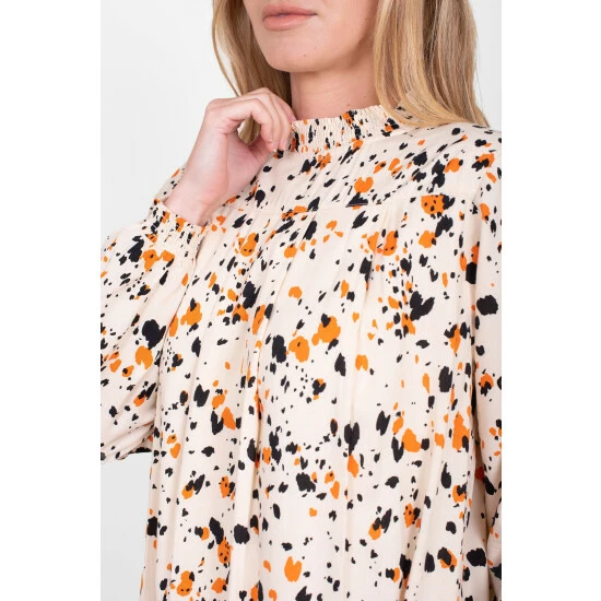 Brakeburn Cream Abstract Pleat Dress 3 Brakeburn Cream Abstract Pleat Dress - Image 3