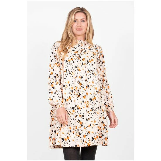 Brakeburn Cream Abstract Pleat Dress 5 Brakeburn Cream Abstract Pleat Dress - Image 5