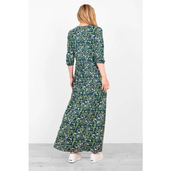 Brakeburn Green Ditsy Jersey Dress 2 Brakeburn Green Ditsy Jersey Dress - Image 2