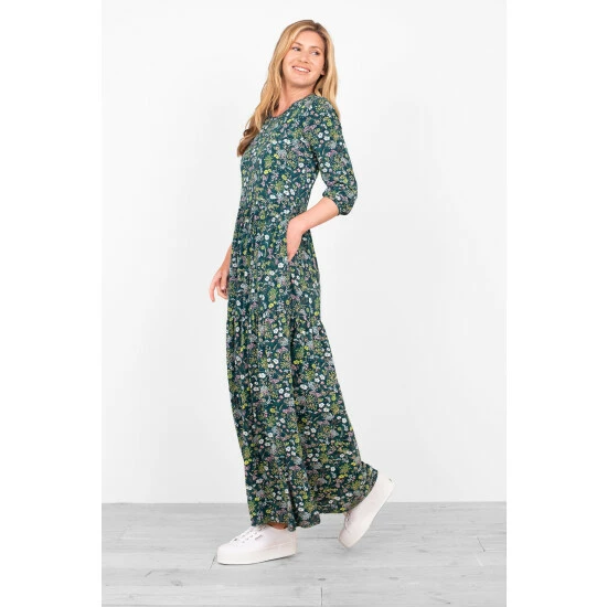 Brakeburn Green Ditsy Jersey Dress 4 Brakeburn Green Ditsy Jersey Dress - Image 4