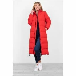 Brakeburn Red Long Line Puffer Jacket -Brakeburn shop unnamed file 523