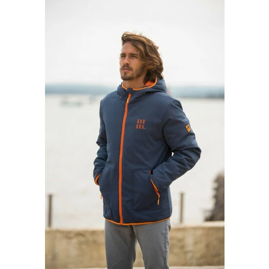 Brakeburn Blue Zip Through Insulated Jacket 1 Brakeburn Blue Zip Through Insulated Jacket