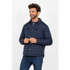 Brakeburn Blue Quilted Shacket