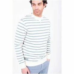 Brakeburn Cream Striped Sweatshirt -Brakeburn shop unnamed file 678