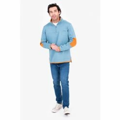 Brakeburn Blue Quarter Zip Sweater -Brakeburn shop unnamed file 697