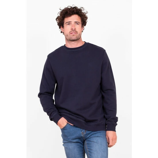 Brakeburn Blue Crew Neck Sweatshirt 1 Brakeburn Blue Crew Neck Sweatshirt