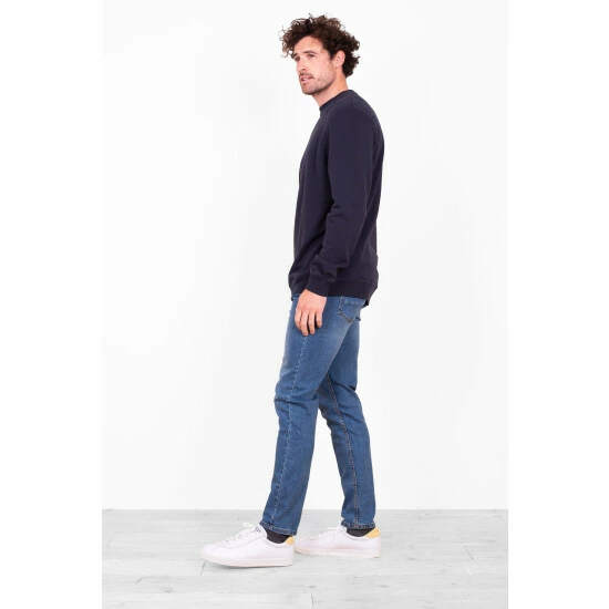Brakeburn Blue Crew Neck Sweatshirt 4 Brakeburn Blue Crew Neck Sweatshirt - Image 4