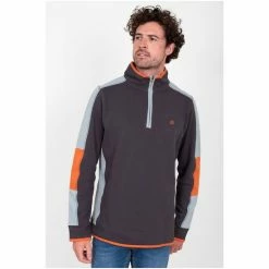 Brakeburn Grey Colour Block 1/4 Zip Sweater -Brakeburn shop unnamed file 727