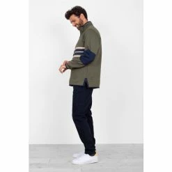 Brakeburn Green Stripe 1/4 Zip Sweatshirt -Brakeburn shop unnamed file 731