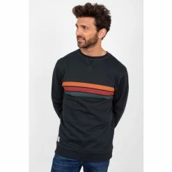 Brakeburn Grey Stripe Crew Neck Sweatshirt