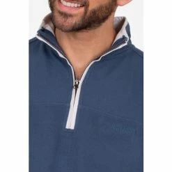 Brakeburn Blue 1/4 Zip Pique Sweater 7 Brakeburn Blue 1/4 Zip Pique Sweater -Brakeburn shop unnamed file 750