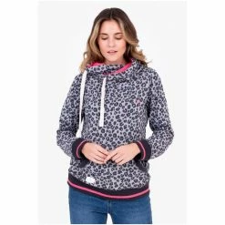 Brakeburn Grey Leopard Spot Hoodie -Brakeburn shop unnamed file 756