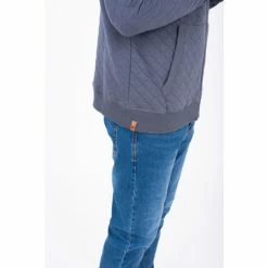 Brakeburn Grey Quilted Zip Thru Hoodie -Brakeburn shop unnamed file 774