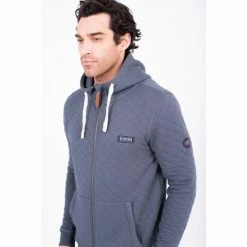 Brakeburn Grey Quilted Zip Thru Hoodie -Brakeburn shop unnamed file 775
