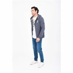 Brakeburn Grey Quilted Zip Thru Hoodie -Brakeburn shop unnamed file 776