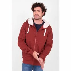 Brakeburn Red Borg Lined Hoodie