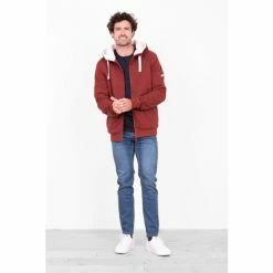 Brakeburn Red Borg Lined Hoodie -Brakeburn shop unnamed file 785