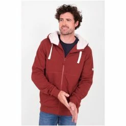 Brakeburn Red Borg Lined Hoodie -Brakeburn shop unnamed file 786